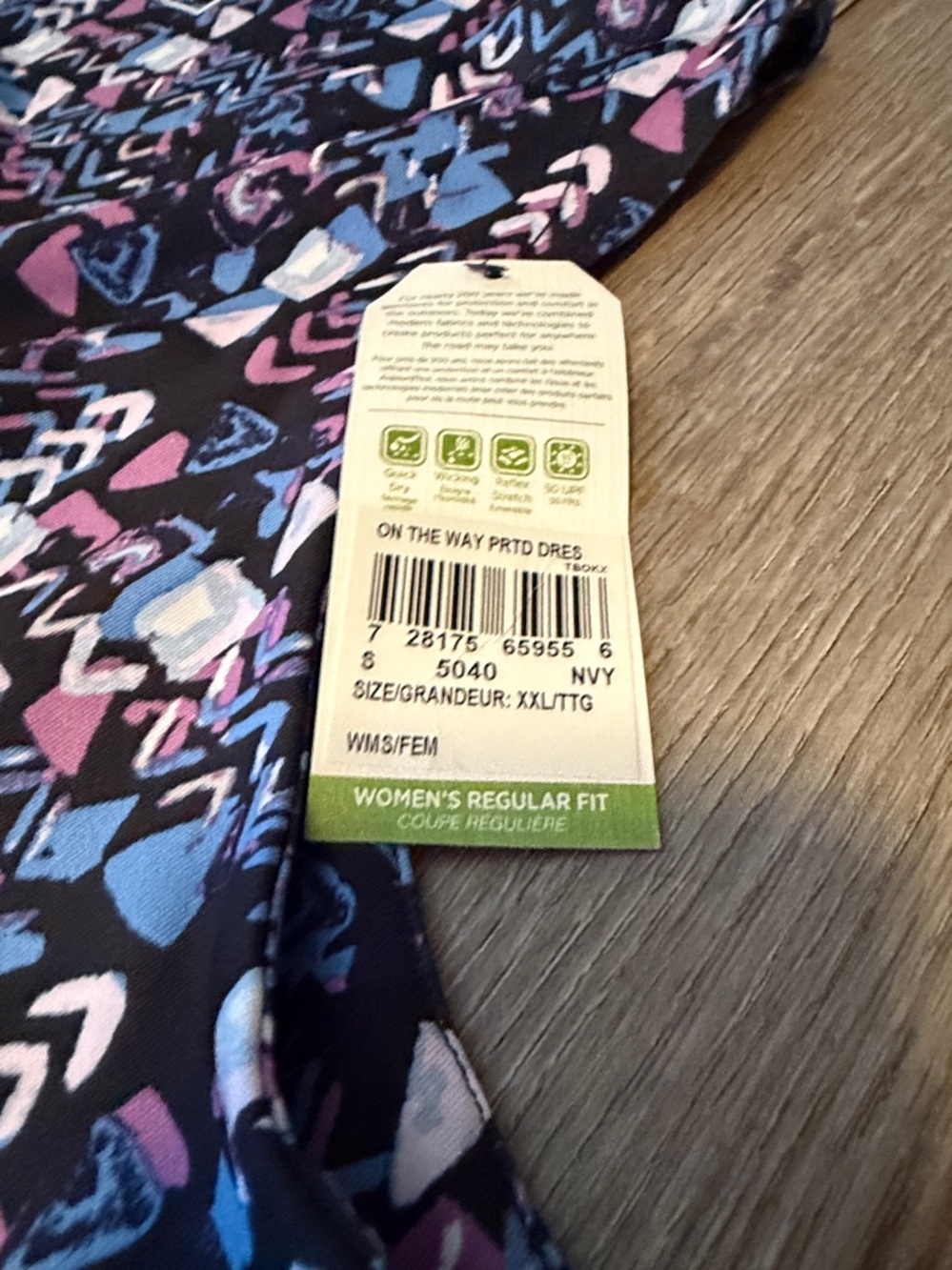 Woolrich blue and pink sleeveless midi sundress with a geometric pattern - Picture 3 of 7